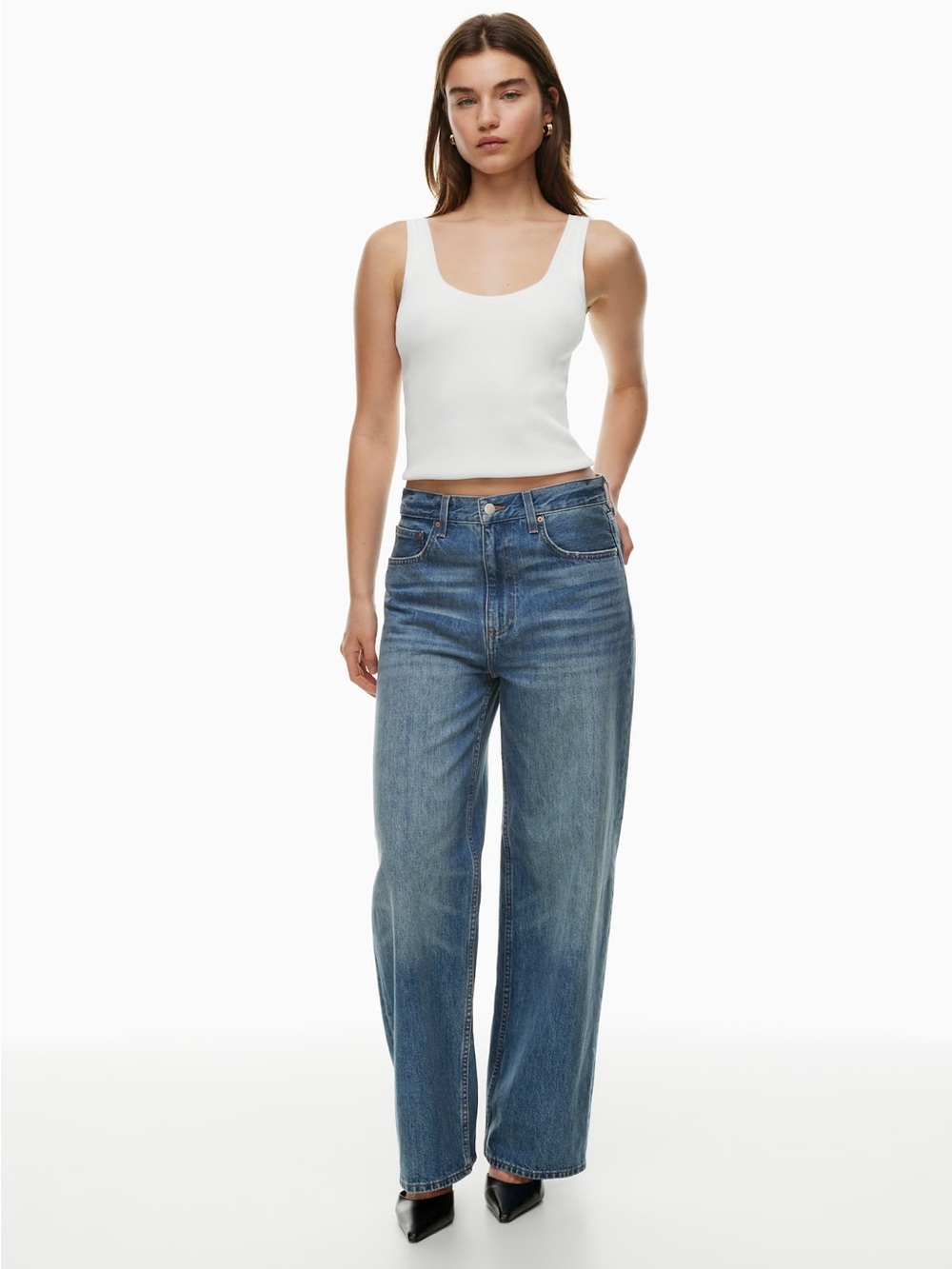 DENIM FORUM • The '90s Lo-Rise Baggy Wide Jeans - size 26 118623 Aritzia